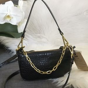 NWT ALLIGATOR MINI HOBO CROSSBODY BAG PURSE